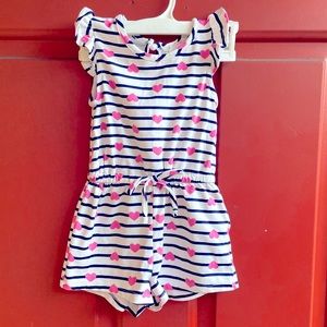 Toddler heart shorts romper